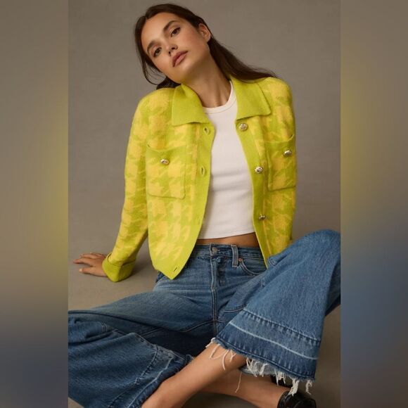 English Factory Sweaters - English Factory Houndstooth cardigan sweater XS